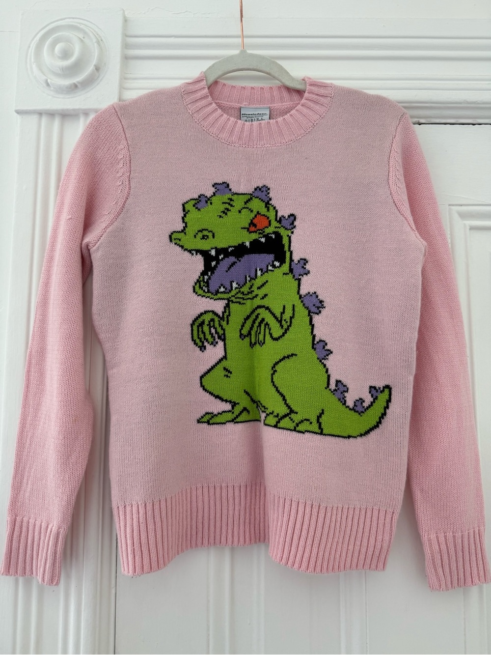Nickelodeon Hot Topic RugRats Pink Reptar Crewneck Sweater - Picture 3 of 9